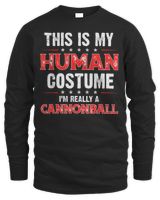 This Is My Human Costume I'm really a Cannonball T-Shirt Men's Long Sleeved T-Shirt black s