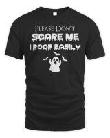 Please Don't Scare Me I Poop Easily Halloween T Shirt Unisex Standard T-Shirt black s