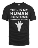This Is My Human Costume I'm Really Giraffe Halloween Shirt Unisex Standard T-Shirt black s