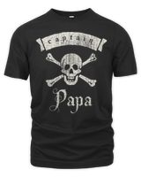 Mens Captain Papa Vintage Pirate T-shirt Unisex Premium T-Shirt black s