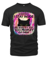 Sometimes I Stay Inside Because It's Too Peopley Black Cat T-Shirt Unisex Premium T-Shirt black s