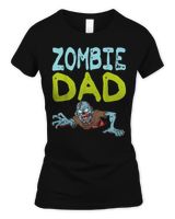 Zombie Dad Shirt Funny Halloween Dad Gift Idea Shirt Women's Soft Style Fitted T-Shirt black s