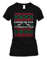 Yippee Yay Mother Fker funny Christmas Movie Design T-Shirt Women's Soft Style Fitted T-Shirt black s