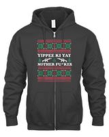 Yippee Yay Mother Fker funny Christmas Movie Design T-Shirt Men's Zip Hoodie black s