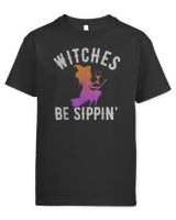 Witches Be Sippin Funny Witch Drinking Halloween Women T-Shirt Kids Standard T-Shirt black xs