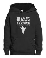 This Is My Human Costume I'm Really Giraffe Halloween Shirt Kids Pullover Hoodie black xs