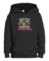 Wake Me Up When Summer Ends Halloween Groovy Summer Vibes T-Shirt Kids Pullover Hoodie black xs