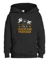 You Can't Scare Me I'm a Childcare Provider Halloween Shirt Kids Pullover Hoodie black xs