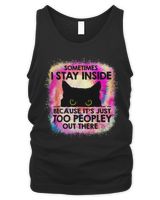 Sometimes I Stay Inside Because It's Too Peopley Black Cat T-Shirt Men's Tank Top black s