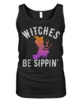 Witches Be Sippin Funny Witch Drinking Halloween Women T-Shirt Women's Tank Top black s