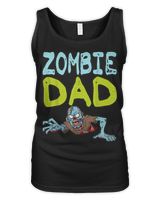 Zombie Dad Shirt Funny Halloween Dad Gift Idea Shirt Women's Tank Top black s