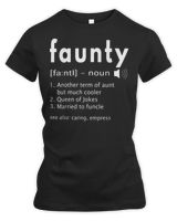 Womens Faunty Shirt Funny Aunt Definition Aunty T-Shirt Women's Premium Slim Fit Tee black s