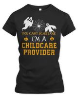 You Can't Scare Me I'm a Childcare Provider Halloween Shirt Women's Premium Slim Fit Tee black s