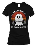 This Workout Is Boo Sheet Funny Halloween Boo Gym Ghost T-Shirt Women's Standard T-Shirt black s