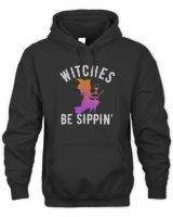 Witches Be Sippin Funny Witch Drinking Halloween Women T-Shirt Unisex Premium Hoodie black s