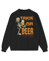 Trick or Beer Funny Halloween Themed T-Shirt Kids Standard Sweatshirt black xs